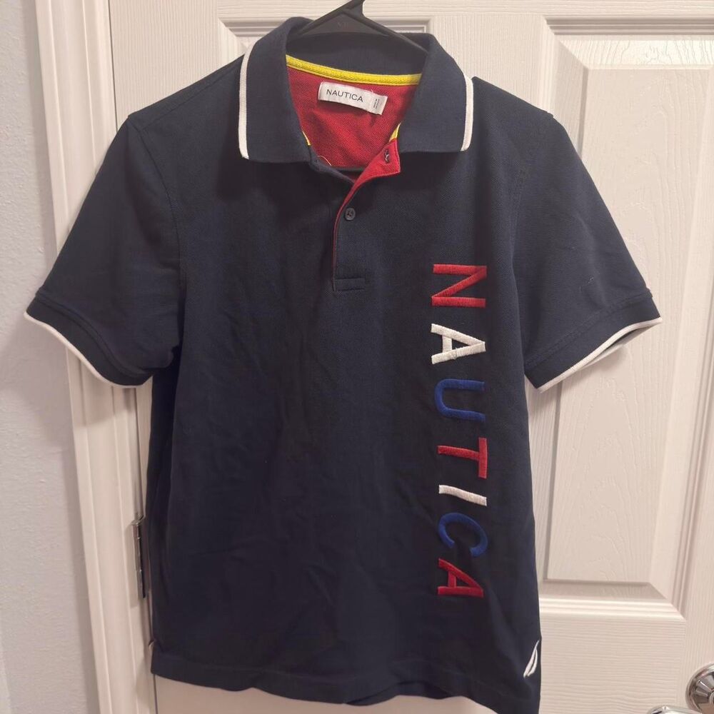 (2019) Nautica Vertical Spell-Out Polo - Navy - S